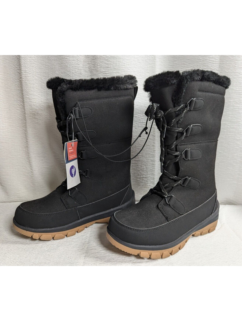 Thermolite - Ecomade - Women's Boots - Faux Fur Lace Up Boots - Size 6